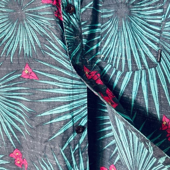 Billabong Boy’s Palm Print Shirt - Teal and Magenta - Picture 5 of 6